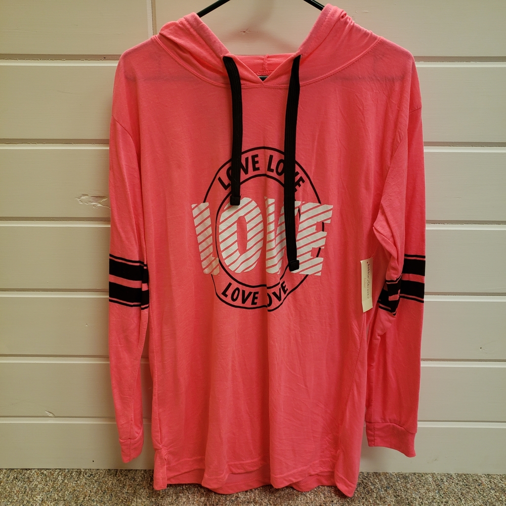 Bobbie Brooks Pink Long Sleeve Hooded Shirt